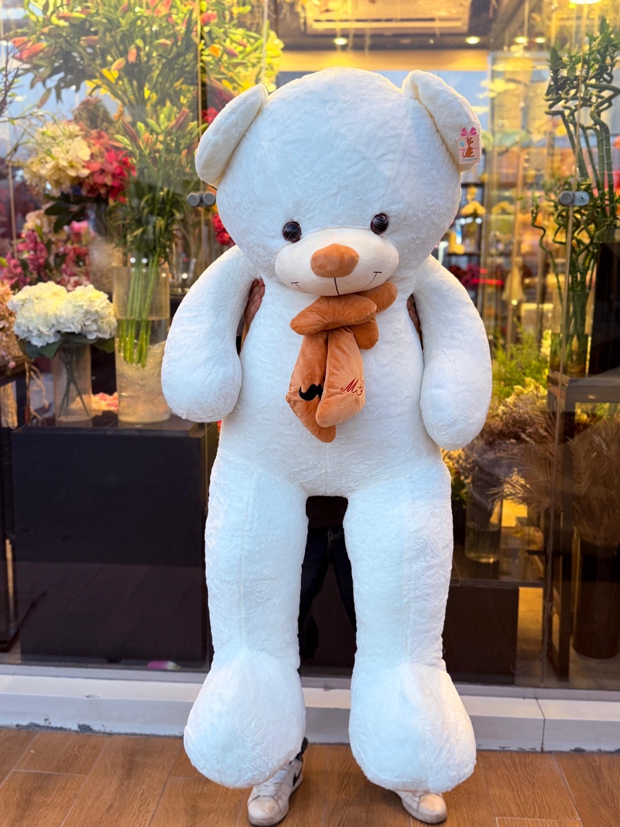 Imported white teddy bear Length 180cm