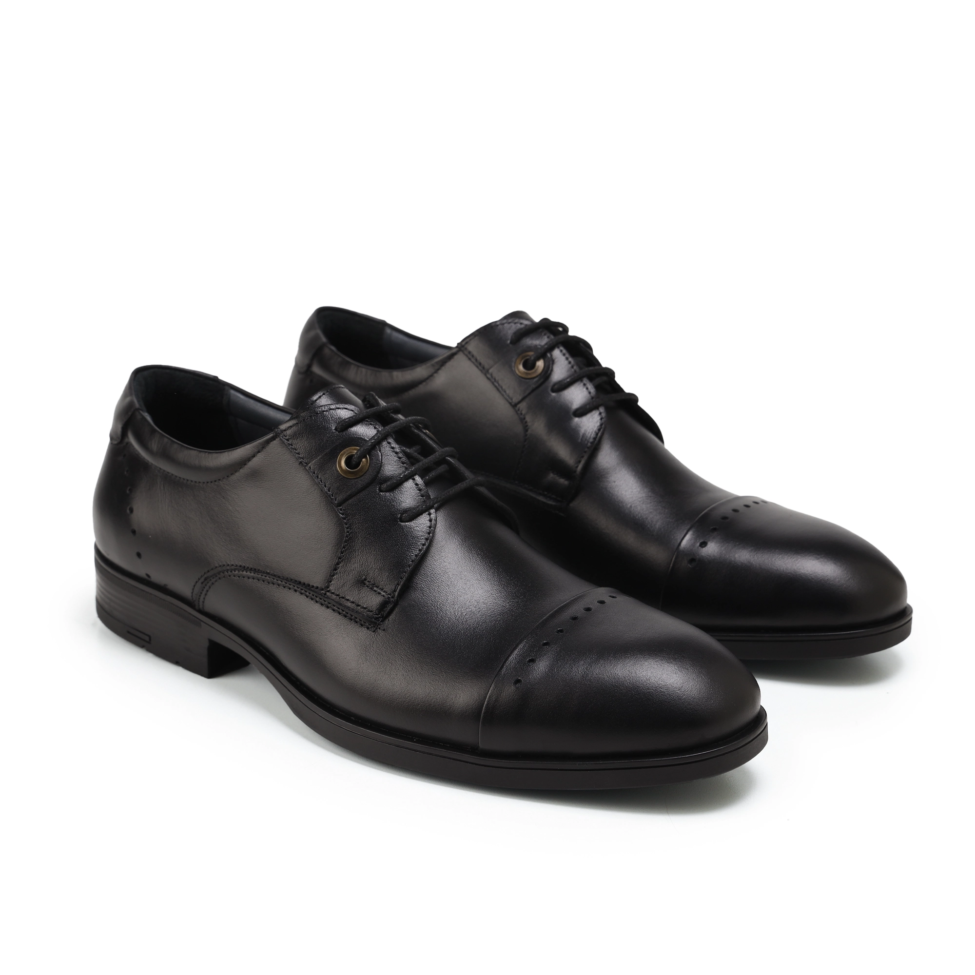 Adam’s Cap-Toe Brogue Derby, Black, Code 123