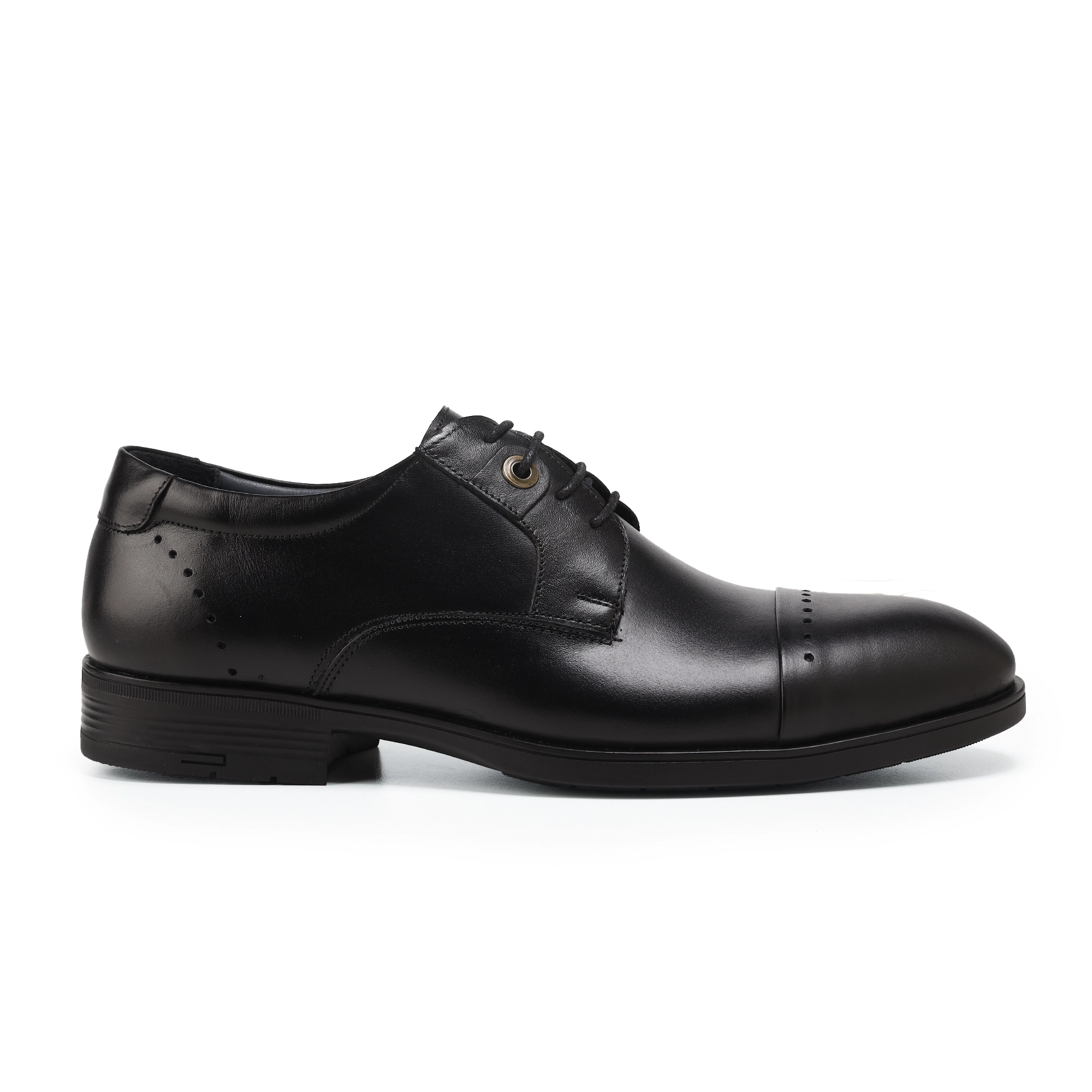 Adam’s Cap-Toe Brogue Derby, Black, Code 123