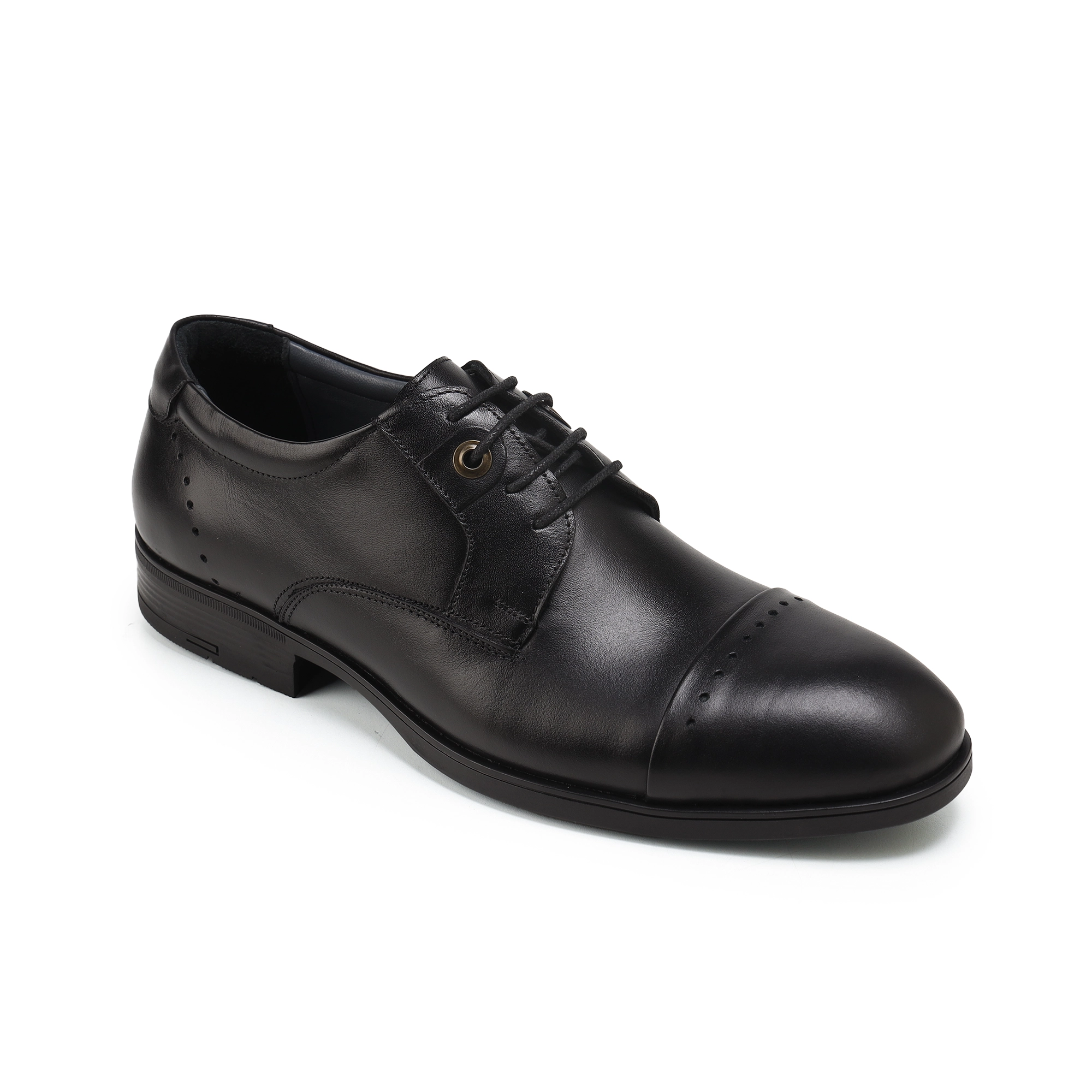 Adam’s Cap-Toe Brogue Derby, Black, Code 123