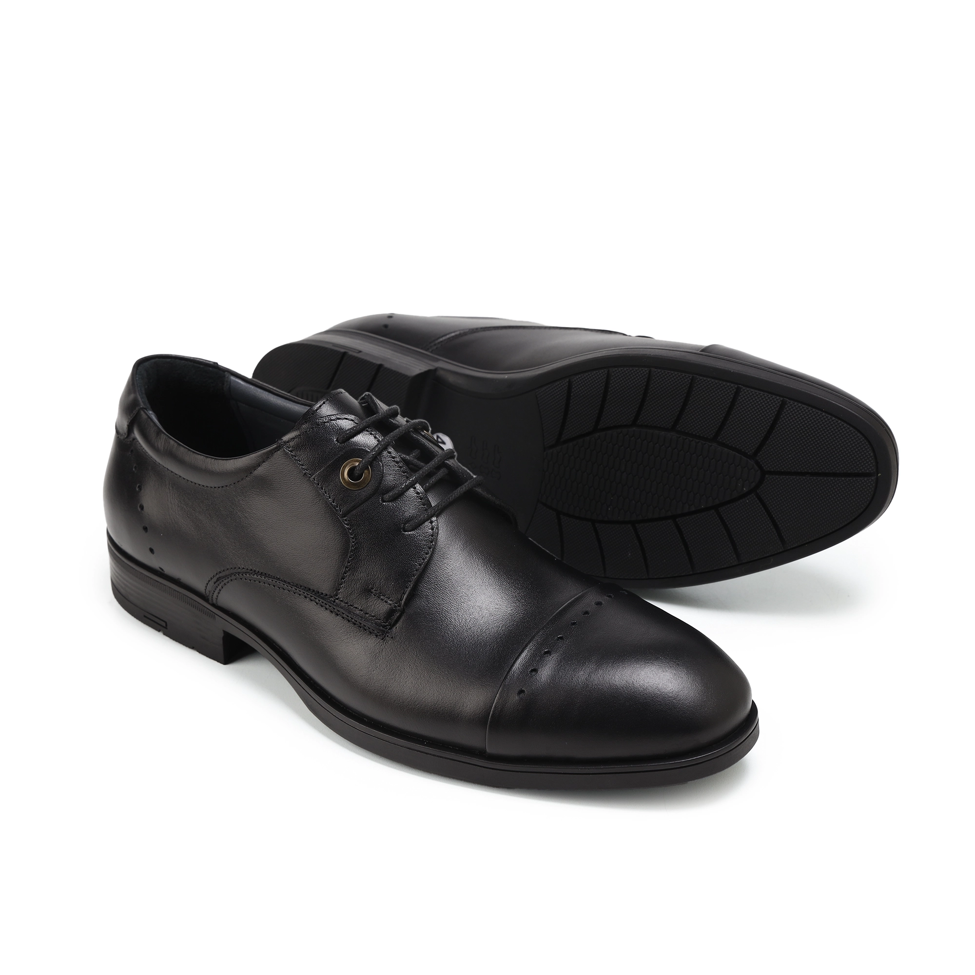 Adam’s Cap-Toe Brogue Derby, Black, Code 123