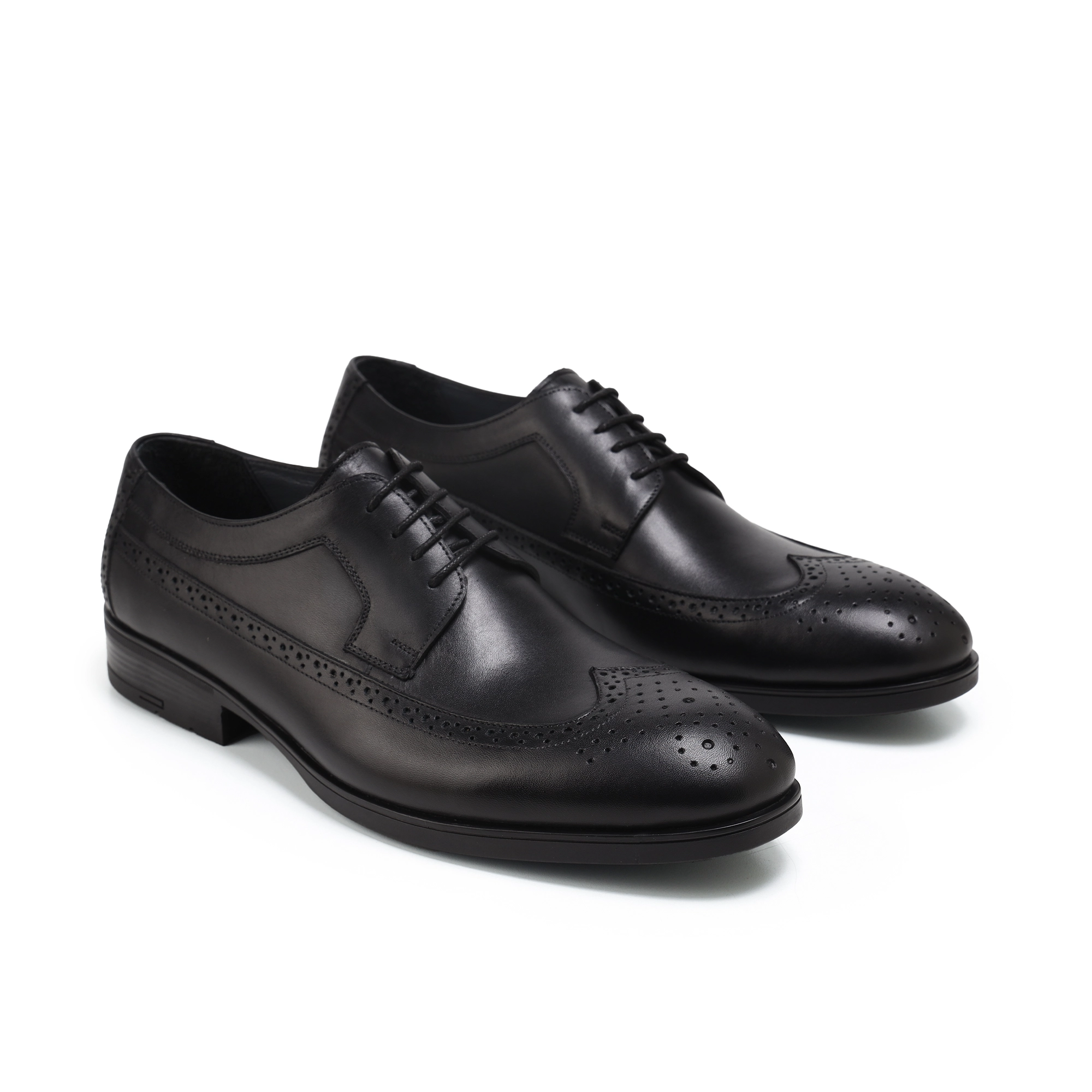 Adam’s Wingtip Brogue Derby, Black, Code 125