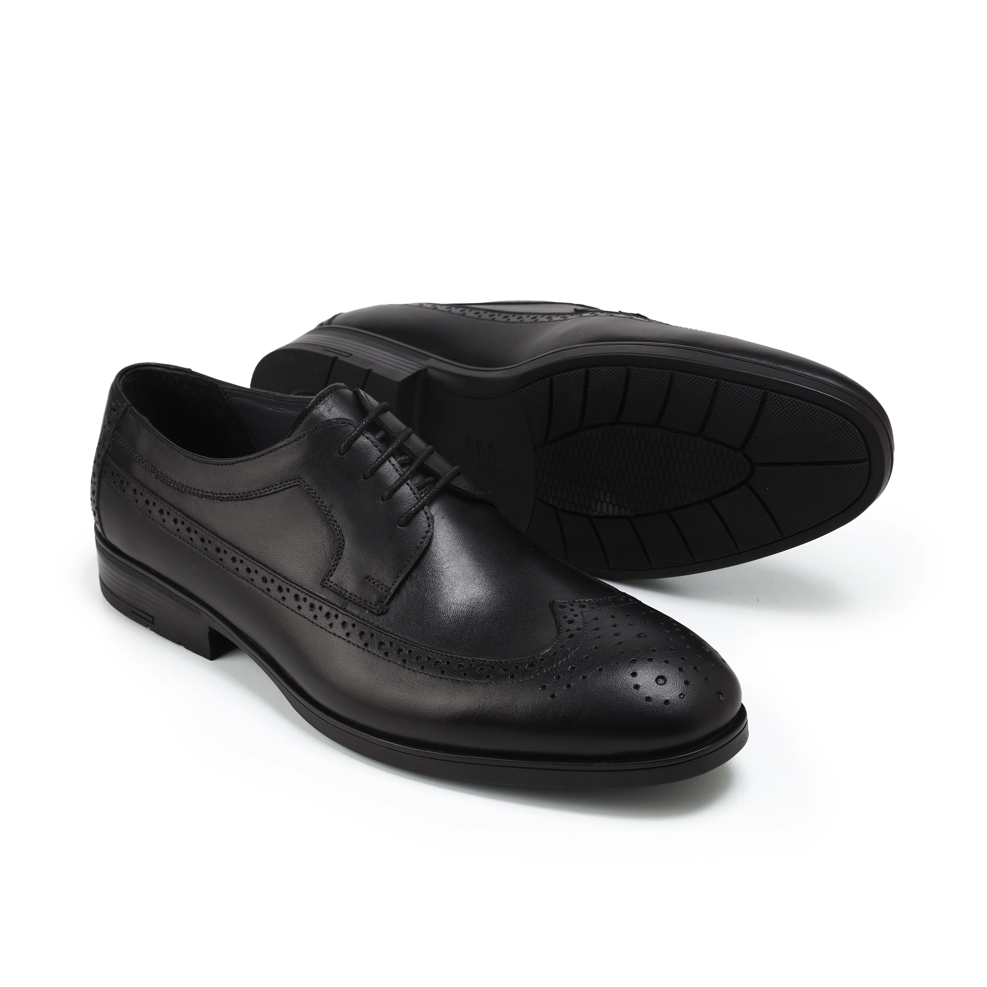 Adam’s Wingtip Brogue Derby, Black, Code 125