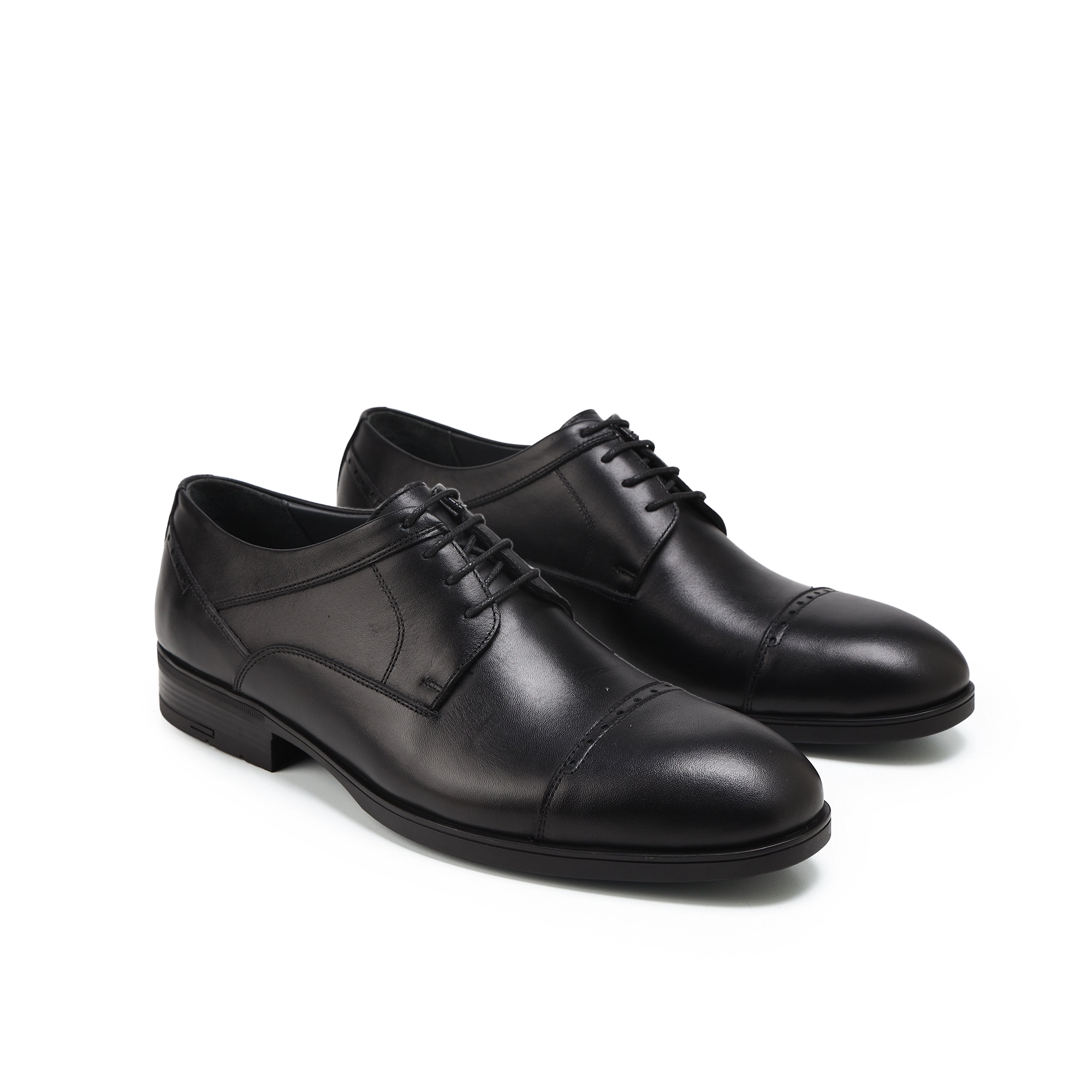 Adam’s Cap-Toe Brogue Derby, Black, Code 660