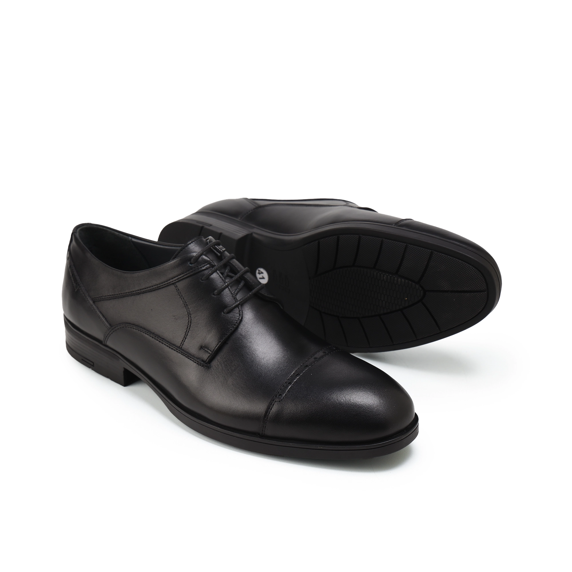 Adam’s Cap-Toe Brogue Derby, Black, Code 660