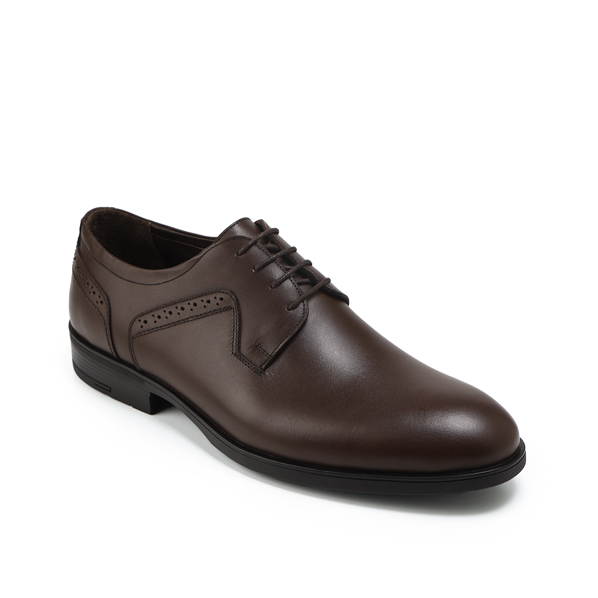 Adam’s Plain-Toe Brogue Derby, Brown, Code 650