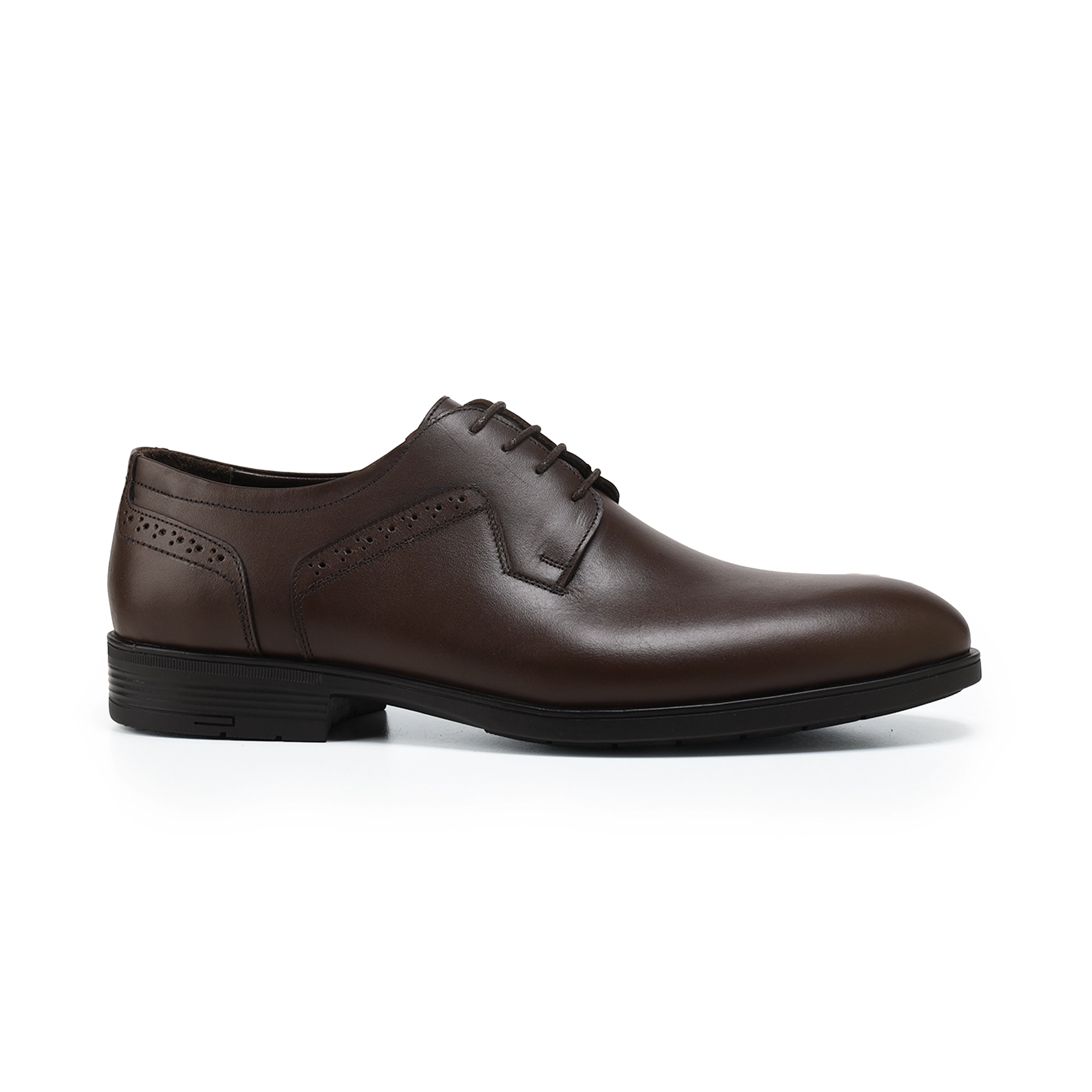 Adam’s Plain-Toe Brogue Derby, Brown, Code 650