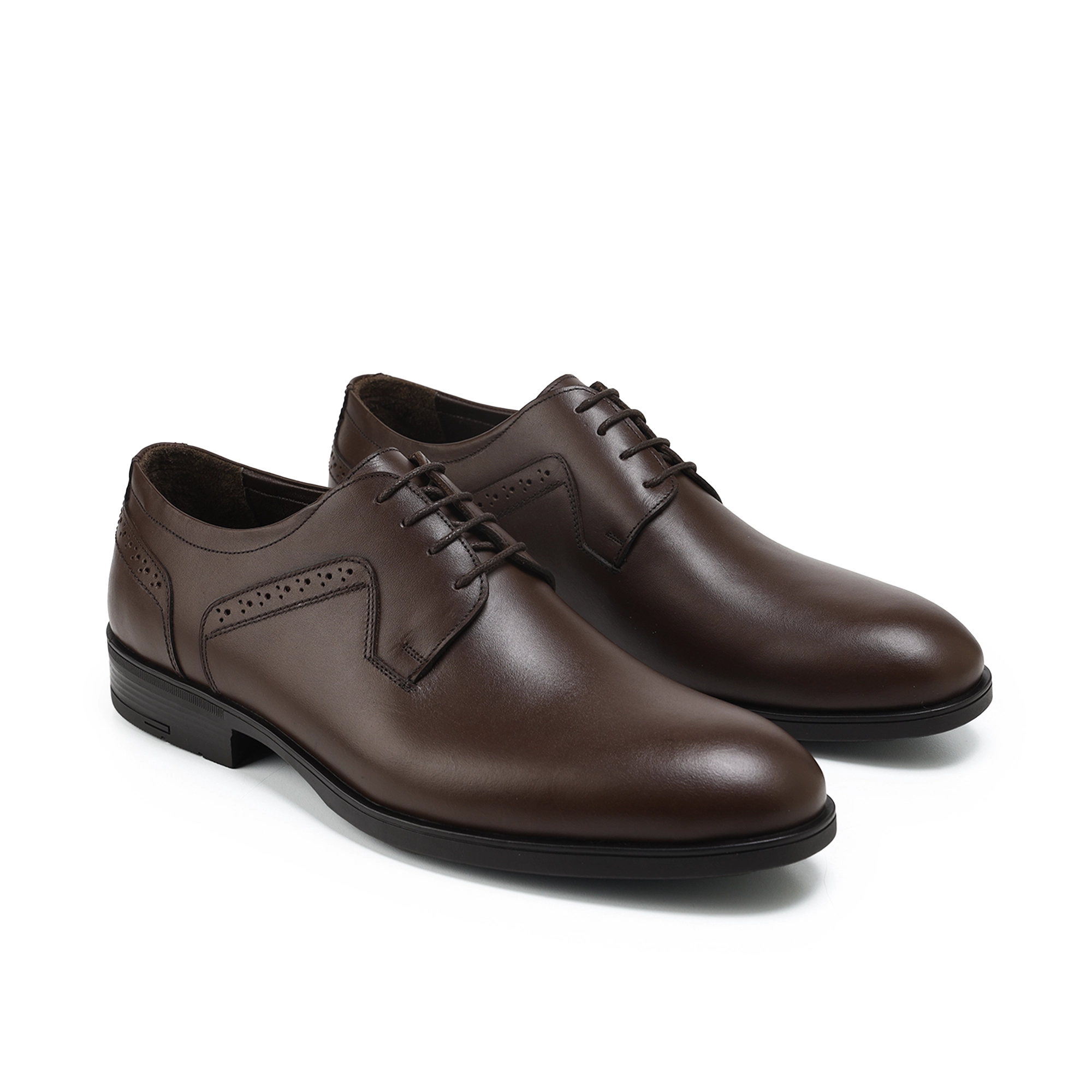 Adam’s Plain-Toe Brogue Derby, Brown, Code 650