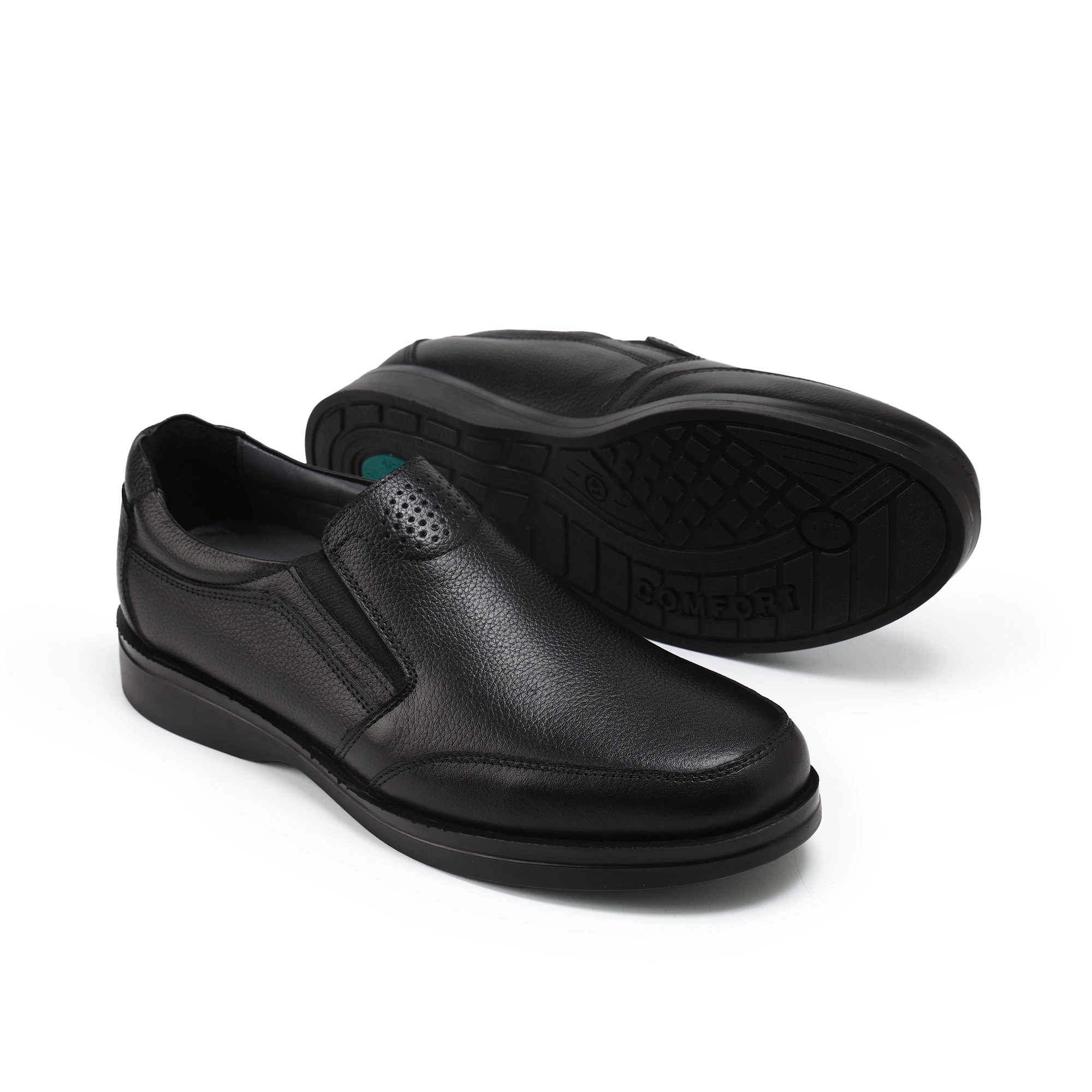 Adam’s Comfort Pebbled Slip-On, Black, Code 815