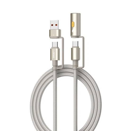 لادنيو داتا كابل يو إس بي - إيه + تايب سي  - تو - تايب سي  + ولاعه سجائر-LDNIO Multiple Data CABLE USB -A +TYPE-C to Type-C + Cigarette Lighter (65W) 4 in 1- LC18 1200MM