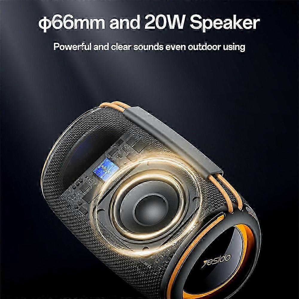 Yesido YSW38 Portable Wireless Bluetooth Speaker – 30W Max Power, RGB Dynamic Lighting, TWS Stereo Pairing & 7-Hour Playtime