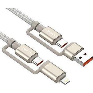 لادنيو داتا كابل تايب سي +يو إس بي -إيه - تو - تايب سي + لايتنيج - LDNIO Multiple Data CABLE TYPE-C+ USB -A to Type-C + Lightning (65W) 4in1- LC16-1200MM