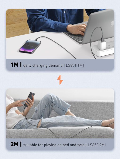 لادنيو فاست تشارجر داتا كابل - لايتينج 25وات -LDNIO Fast Charging Data Cable Lightning & Sync (25W) (1000mm)- LS851 