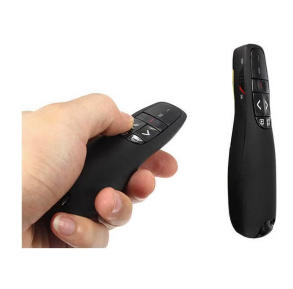 R400 Wireless Presentation Remote with Laser Pointer, Portable Handheld Presenter with Receiver, Comfortable Design, Black