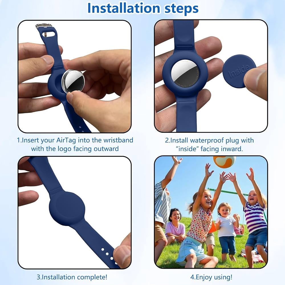 AirTag Wrist Band Silicone Bracelet Case Holder for AirTag
