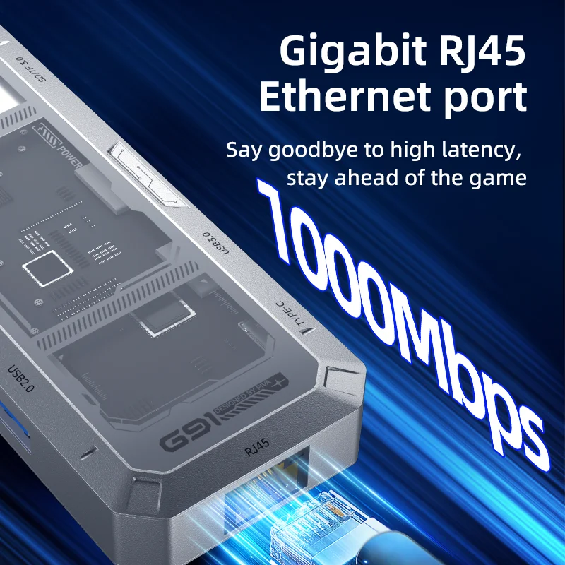 PIVA G91 9 in 1 Multifunction Office Docking Station USB-C HUBS Multiport Adapter PD100W 4K60Hz USB3.0 SD TF