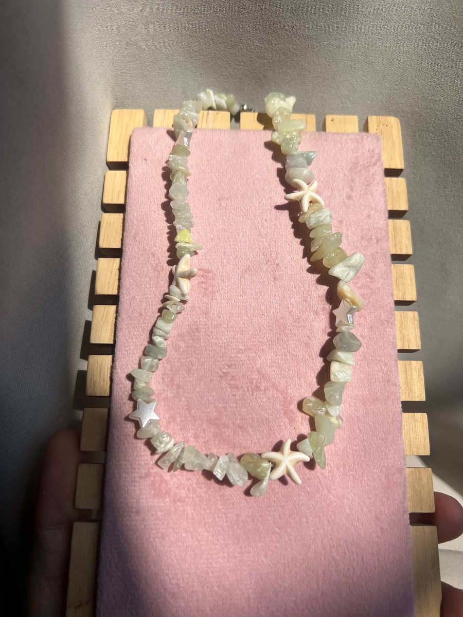 Natural Stone & Starfish Necklace