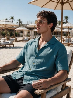 Soft blue shirt Cropped Fit