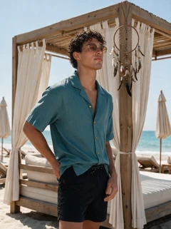 Soft blue shirt Cropped Fit
