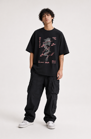 تيشيرت بوليفار جرافيك تنين ثقيل Oversized فاخر Unisex