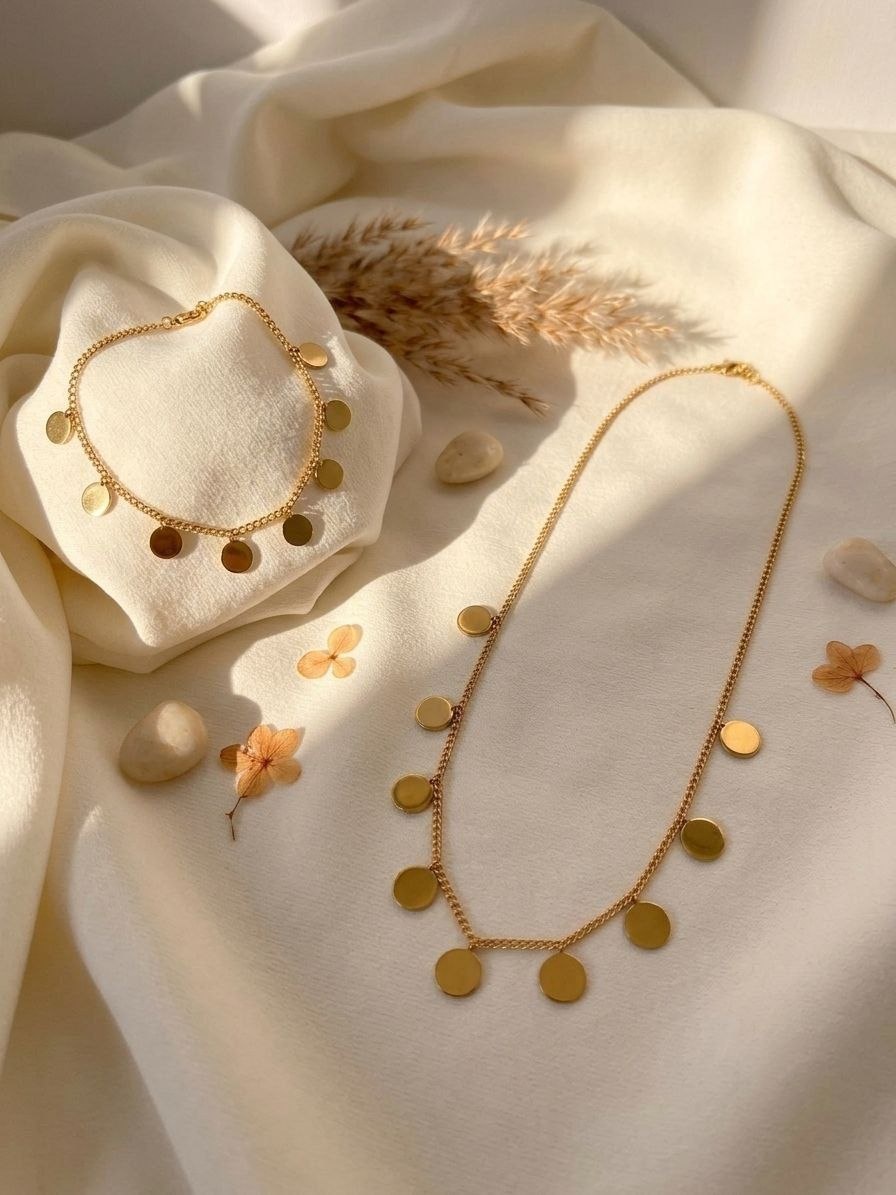 gold tone jewelry set