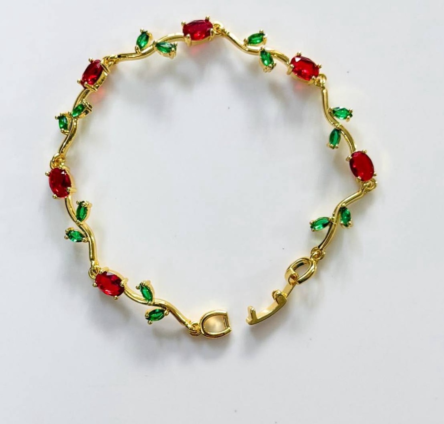 Gold Plated Stone Vine Bracelet