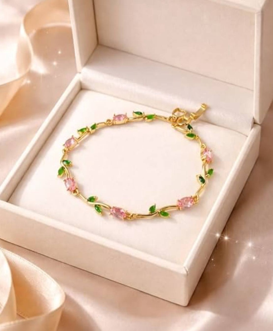 Gold Plated Stone Vine Bracelet