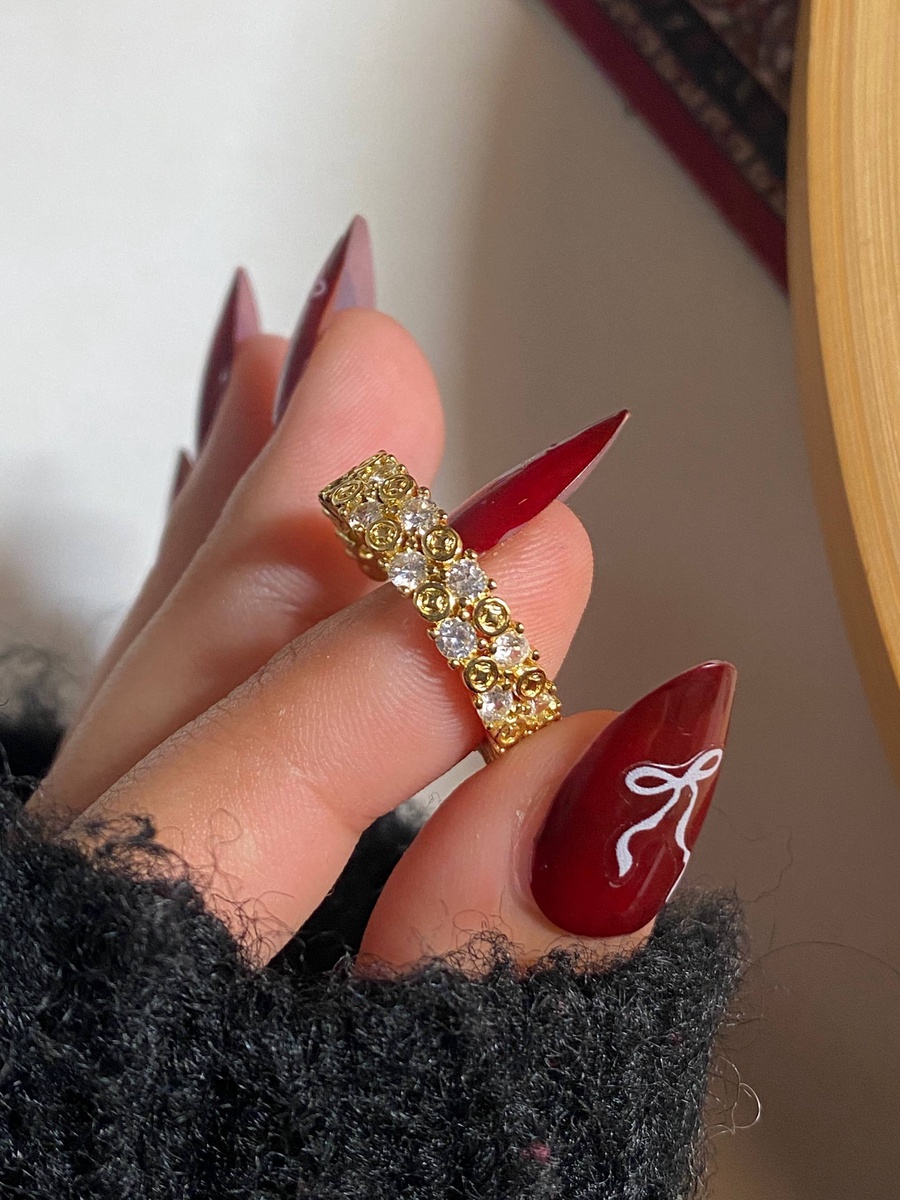 gold plated sparkle stone ring
