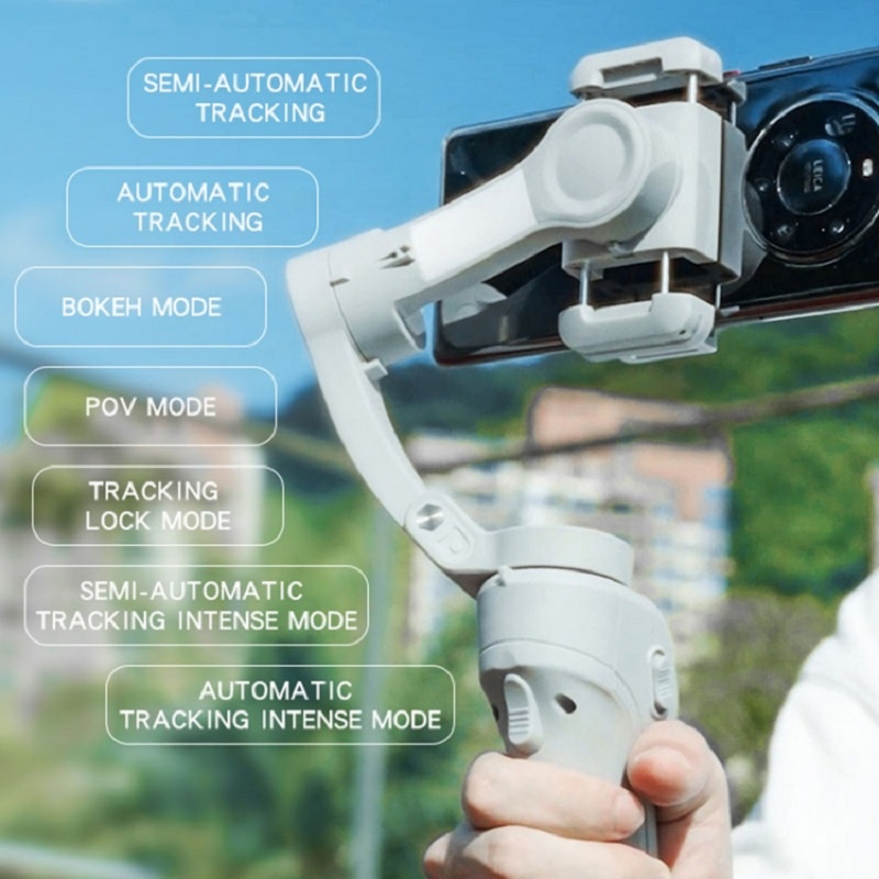 Yesido SF18 360° AI Auto Face Tracking Handheld Gimbal Stabilizer & Selfie Stick Tripod – Grey