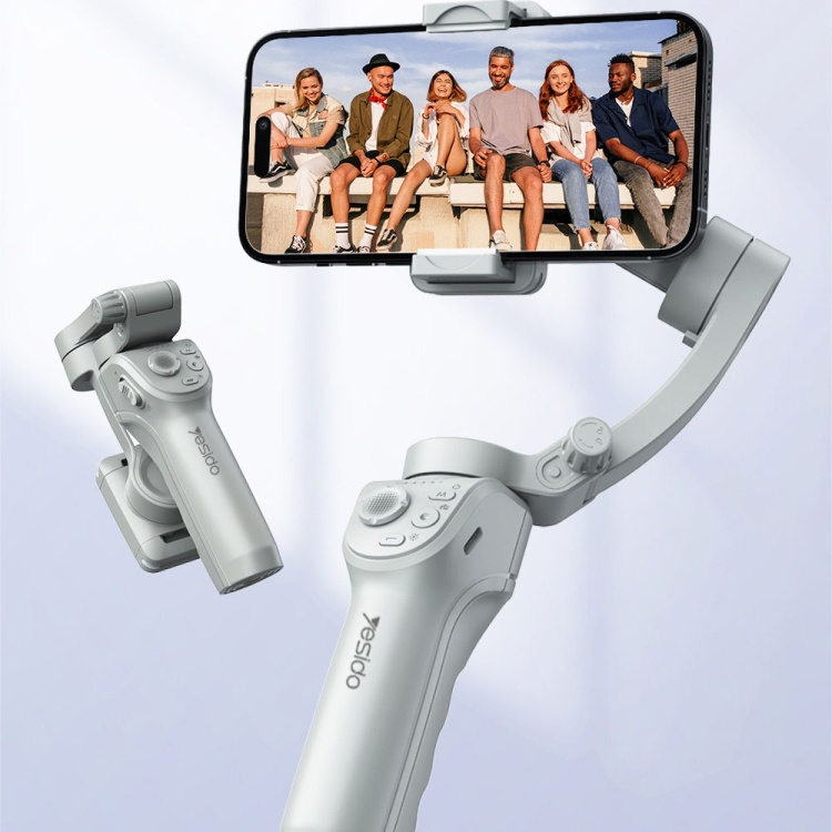 Yesido SF18 360° AI Auto Face Tracking Handheld Gimbal Stabilizer & Selfie Stick Tripod – Grey