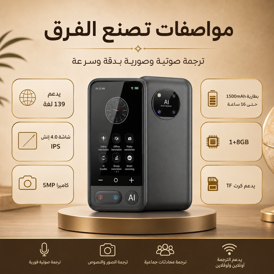 مترجم الذكاء الاصطناعي بالكاميرا — تواصل وترجم النصوص والصوت بسهولة أثناء السفر والعمل