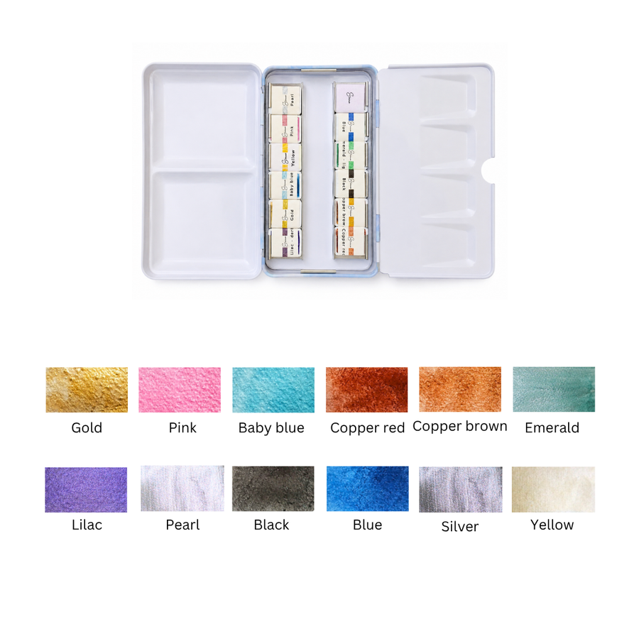 Metallic watercolor palette 12