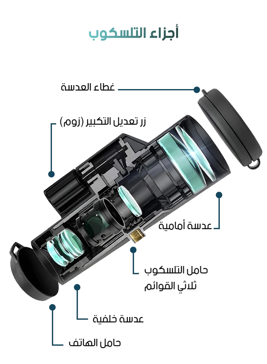 تلسكوب أحادي العدسة عالي الدقة - High Power Monocular Telescope - X40