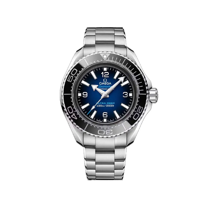   ساعة اوميغا سي ماستر بلانيت اوشن 6000 متر Co Axial Master Chronometer Blue Dial Silver Steel Strap master هاي كواليتي