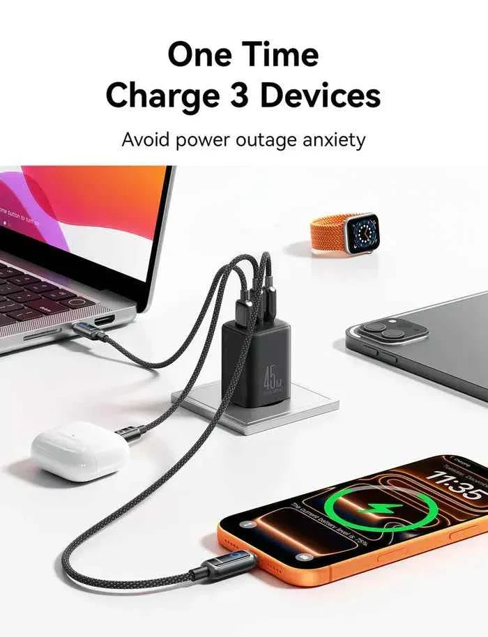 JOYROOM Gallium Nitride (Gan) Charger 3-Port (45W) JR-T01 