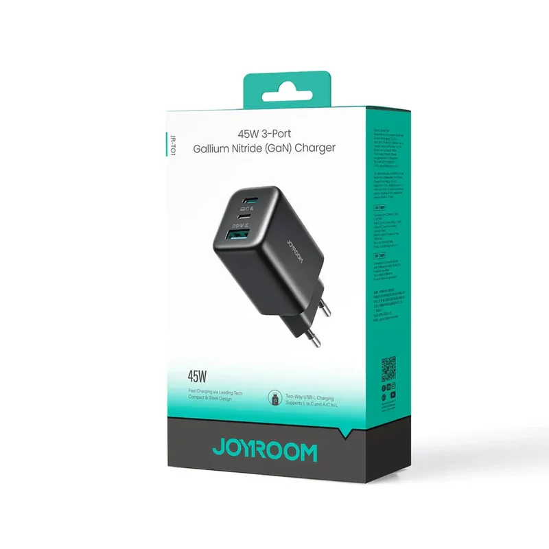 JOYROOM Gallium Nitride (Gan) Charger 3-Port (45W) JR-T01 