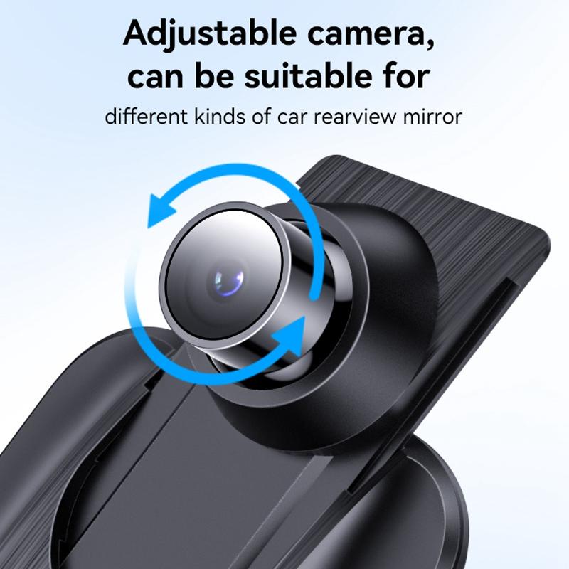 Yesido KM24 9.66" HD Mirror Dash Cam with CarPlay, Android Auto, AirPlay & Dual Recording - Black