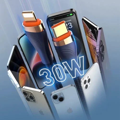 لادنيو فاست تشارجر داتا كابل تايب - سي - تو - لايتينج 1متر -30وات -LDNIO Fast Charging Data Cable TYPE-C TO Lightning (30W) (1000MM) - LC-691i