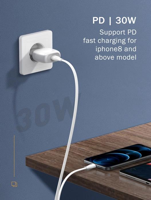 لادنيو فاست تشارجر داتا كابل تايب - سي - تو - لايتينج 2متر -30وات- LDNIO Fast Charging Data Cable TYPE-C TO Lightning (30W) (2M) - LC-132I
