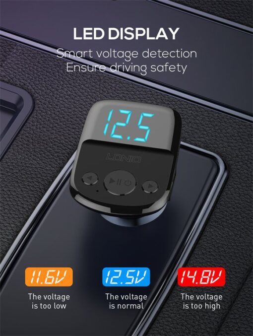 لادنيو فاست تشارجر  (إم بي 3 كار) + (بلوتوث 5.0) 25وات - LDNIO Fast Charging (MB3 Car) +(Bluetooth5.0) (25W) - C706Q 