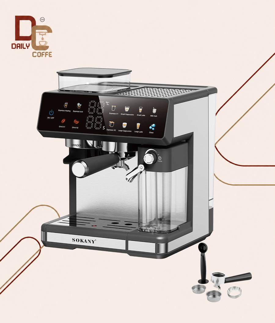 ماكينة قهوة اسبريسو سوكاني 4×1 2.6 لتر 1800 وات 20 بار موديل SK-04032