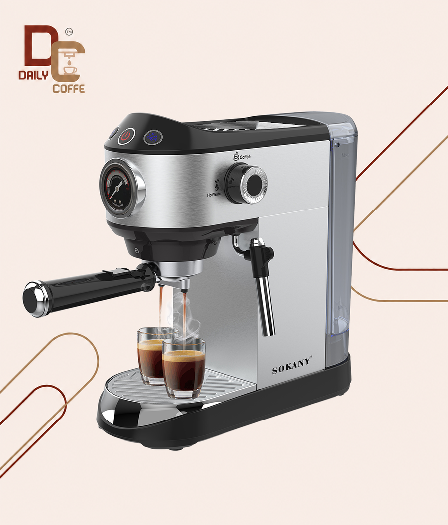 ماكينة قهوة اسبريسو سوكاني 1 لتر 1450 وات 15 بار موديل SK-696B