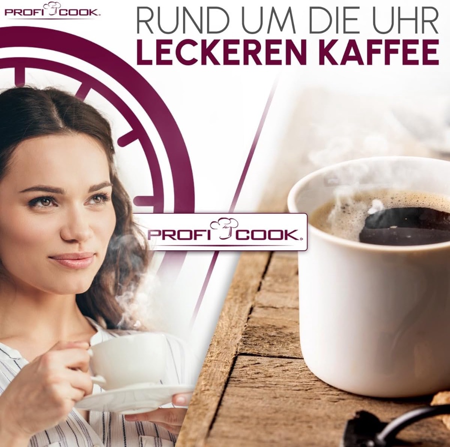ماكينة قهوة بروفي كوك 1.2 لتر ديجيتال مع ترموس حراري – كوفي ميكر باللمس | Profi Cook PC-KA 1191