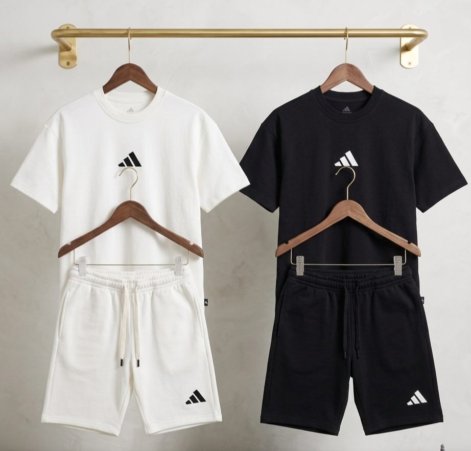 Adidas Suit Np113 | طقم تيشرت وشورت إنترلوك كاجوال