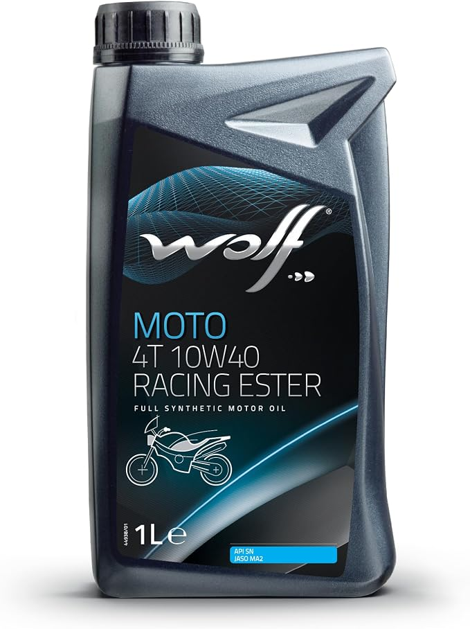 زيت موتسيكل ولف Wolf Moto 4T 10W40 Racing Ester - 1L تخليقي بالكامل 