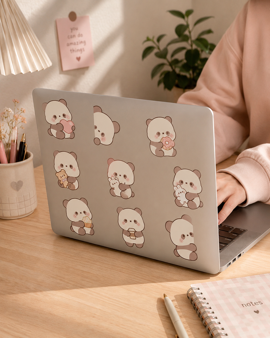 Cute Kawaii Panda Sticker Sheet