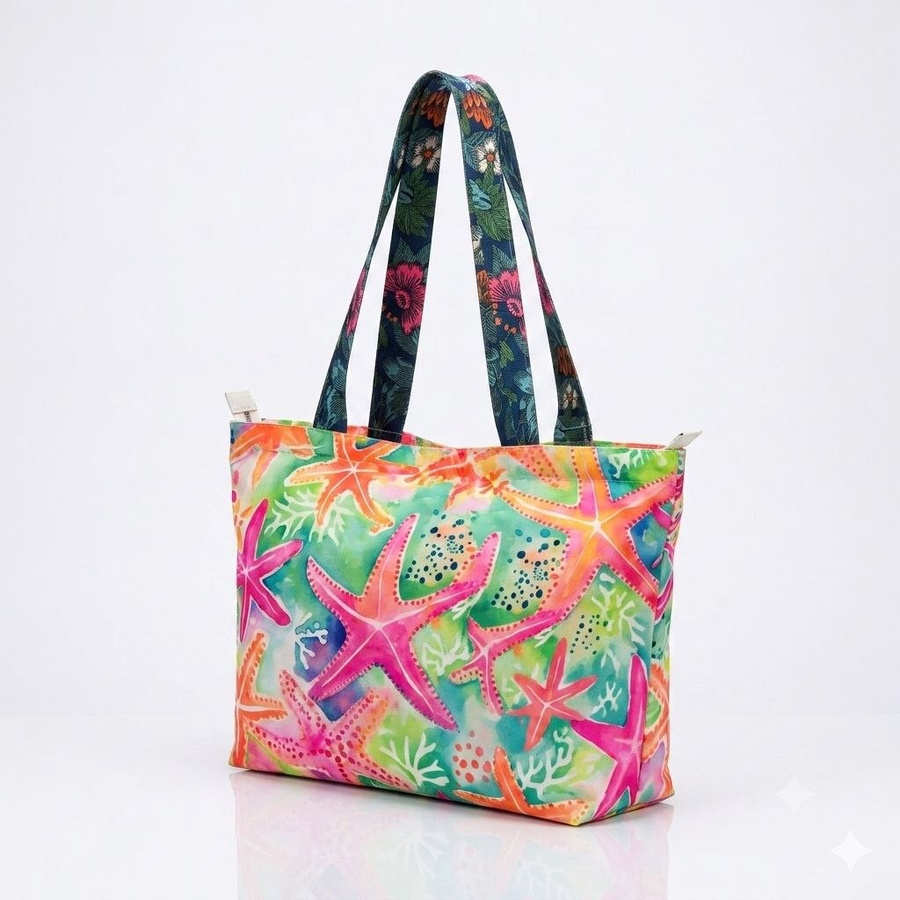  شنطة توتي صيفي للبحر (Tote Bag) بطبعات تريندي وحمالات عريضة | Demand & Beyond
