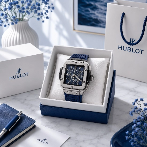 ساعة HUPLOT أزرق
