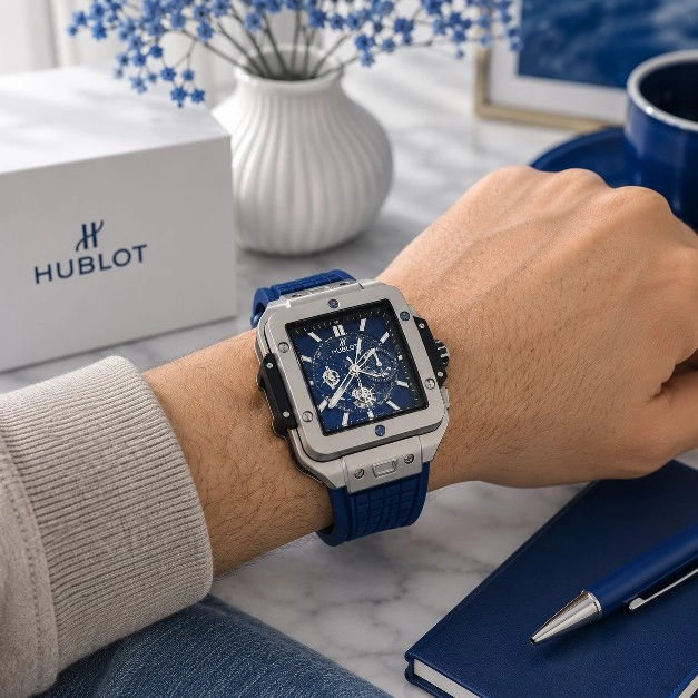 ساعة HUPLOT أزرق