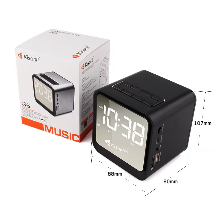 سبيكر وساعة منبه كيسونلي- KISONLI  AlMRM CLOCK SPEAKER G6